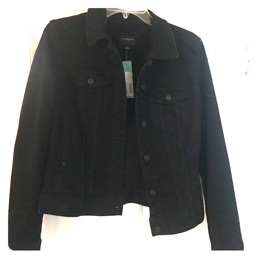 NWT black jean jacket